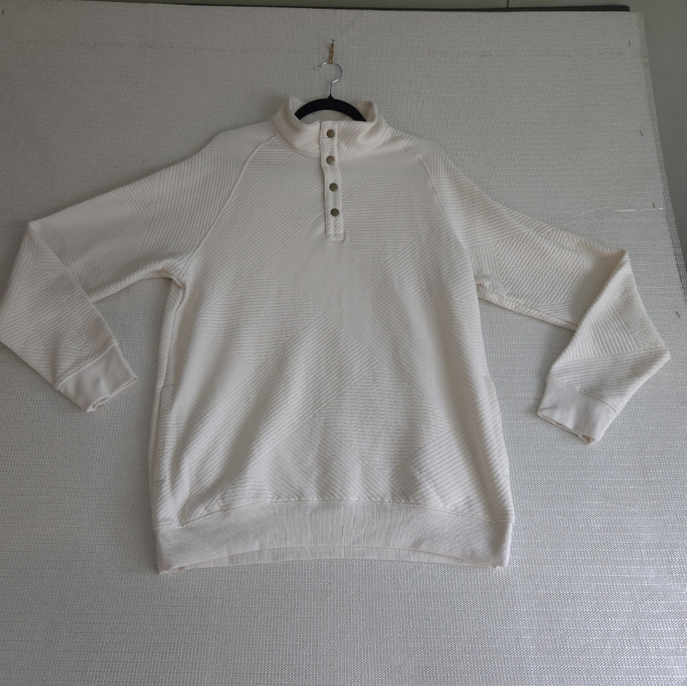 Goodfellow & Co Men's Pullover Sweatshirt Diamond Quilted MEDIUM Snap Placket